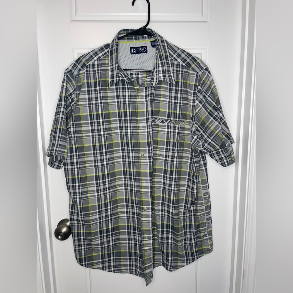 Men’s XL Chaps Plaid Short Sleeve Polo